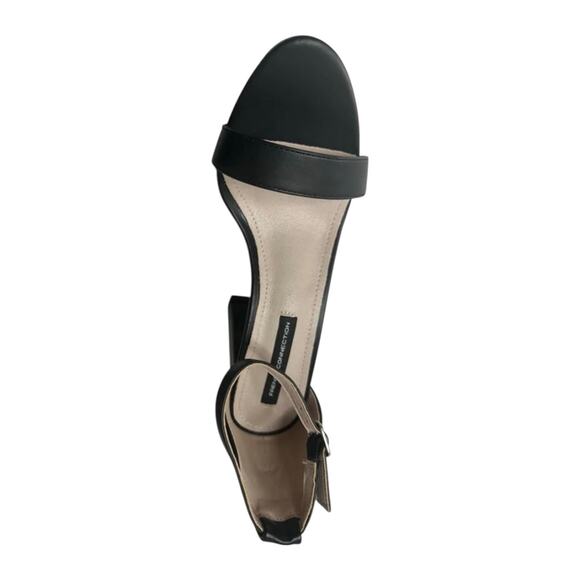 French Connection Women's Dream Ankle Strap Block Heel Sandals Black Size 6 1/2 - Picture 2 of 4